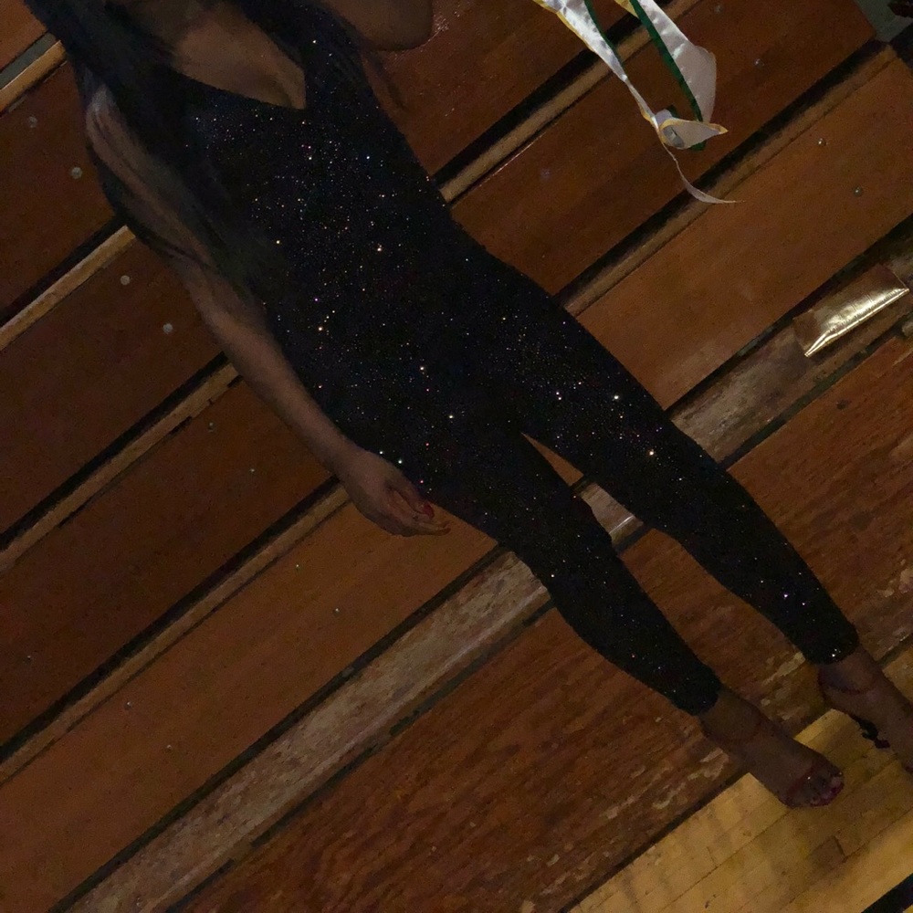 Black sparkle one piece